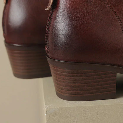MAISON LORÉ™ | Bottines en cuir à talon bas